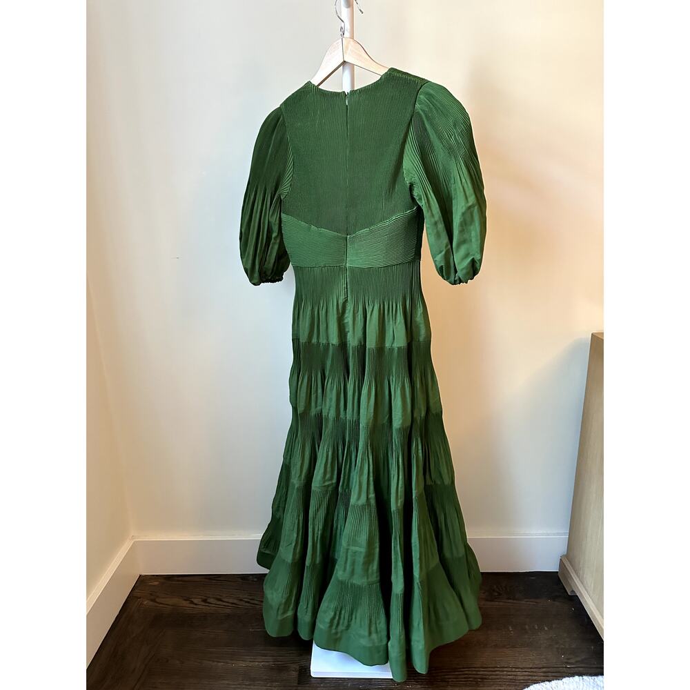 Zimmermann Green Pleated Midi Dress, Size 0 - Picture 4 of 5